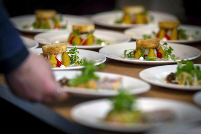 Food plated up by the 1599 team